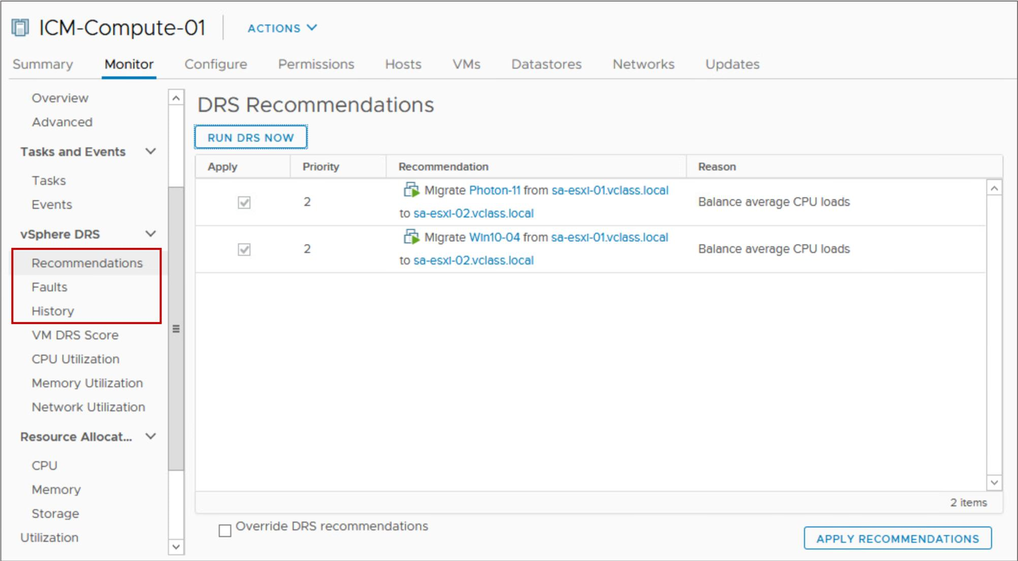 vSphere DRS